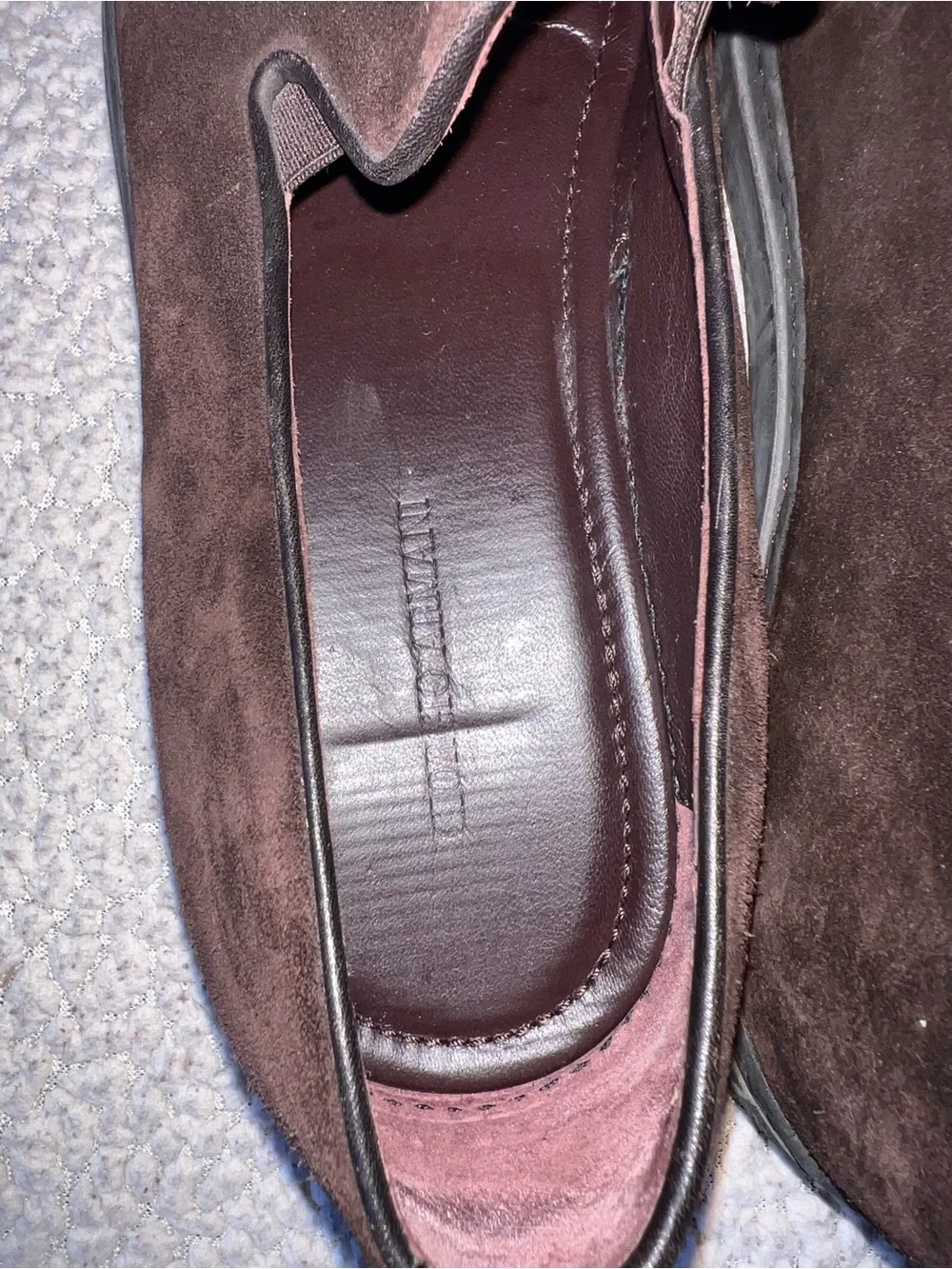 Giorgio Armani Made in Italy Brown Suede Slip On Sneakers Loafers Office EU 45